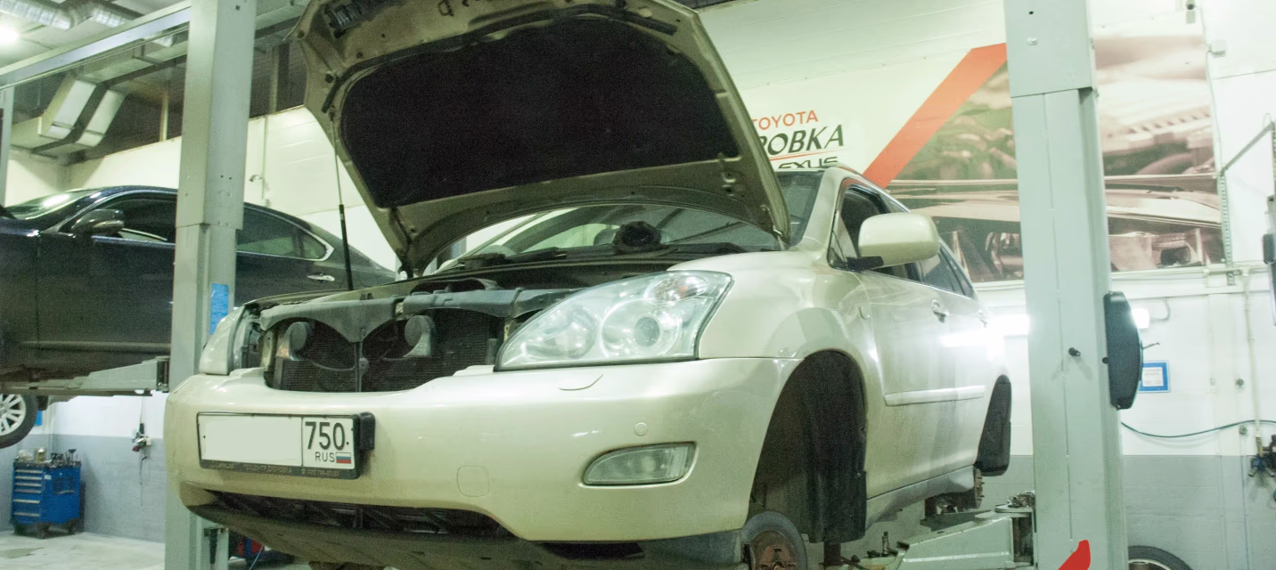 Замена подвески пневматического типа на пружинную на Lexus RX