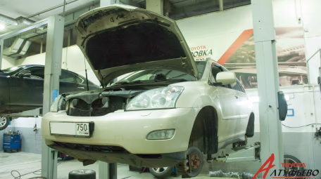 Замена подвески пневматического типа на пружинную на Lexus RX