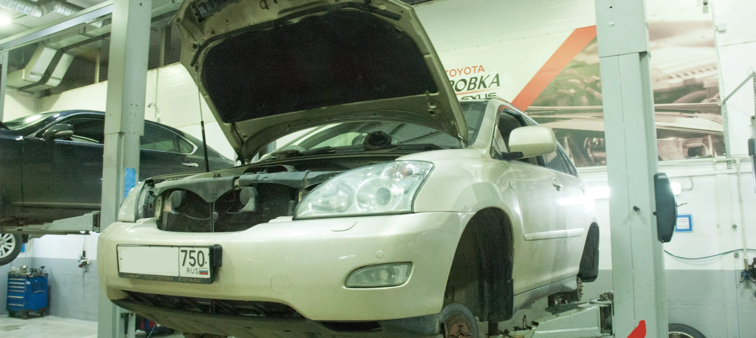 Замена подвески пневматического типа на пружинную на Lexus RX